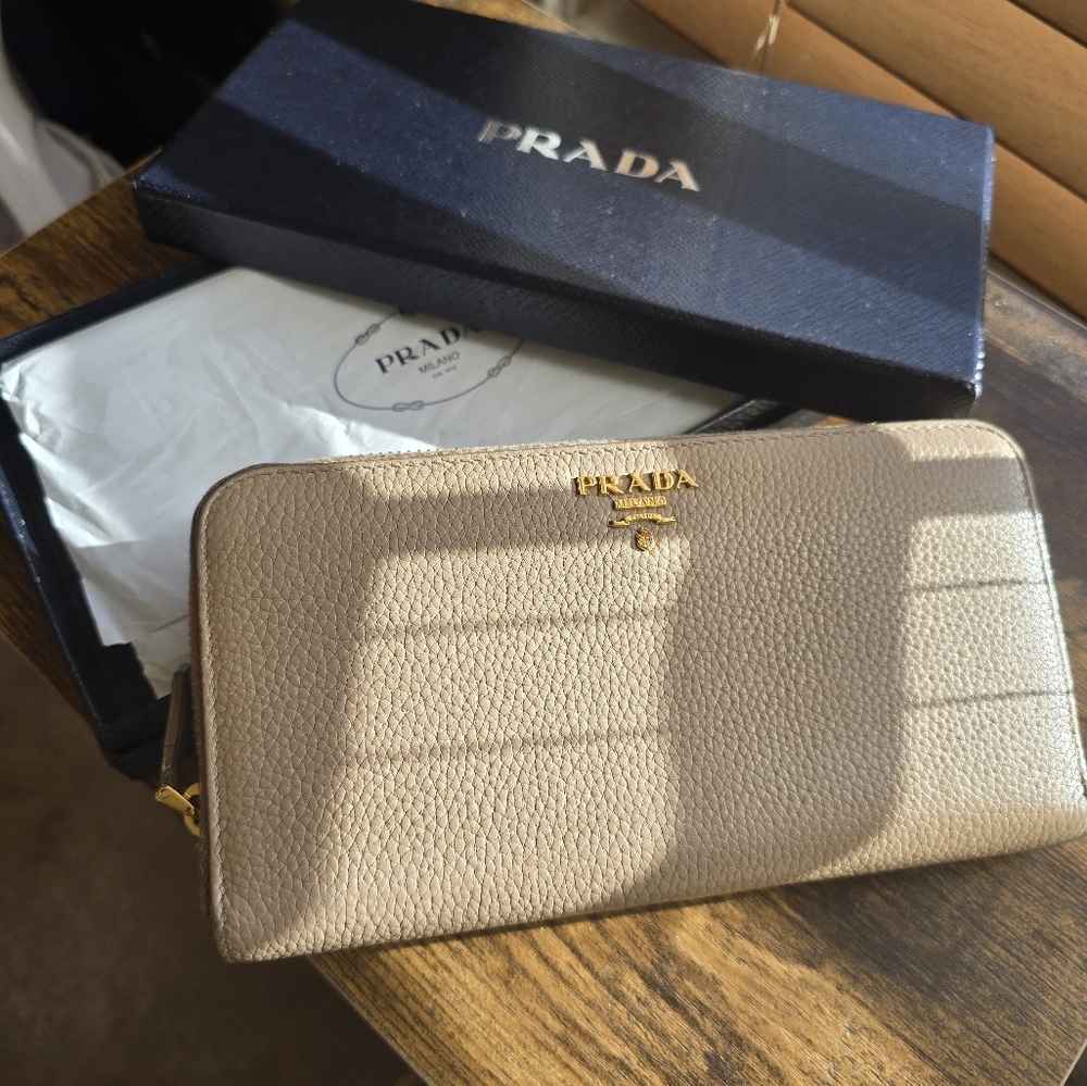 Prada Tan Leather Wallet